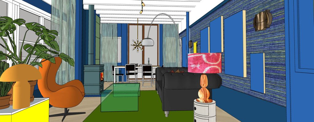 Bij het creëren van een interieur dat perfect aansluit bij jouw wensen, werk ik nauw met je samen. Door regelmatig overleg en een grondige analyse van jouw behoeften, maak ik gedetailleerde 3D-tekeningen en plattegronden. Dit voorbeeld laat zien hoe de woonkamer eruit kan komen te zien na mijn interieuradvies en ontwerp. Ontdek hoe wij jouw ideale woning kunnen realiseren!