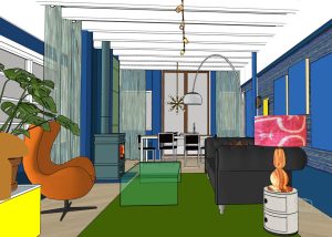 Bij het creëren van een interieur dat perfect aansluit bij jouw wensen, werk ik nauw met je samen. Door regelmatig overleg en een grondige analyse van jouw behoeften, maak ik gedetailleerde 3D-tekeningen en plattegronden. Dit voorbeeld laat zien hoe de woonkamer eruit kan komen te zien na mijn interieuradvies en ontwerp Groesbeek
